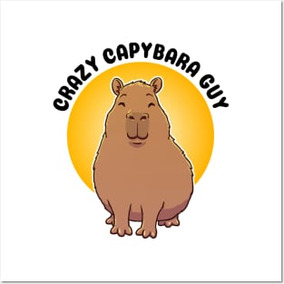 Crazy Capybara Guy Posters and Art